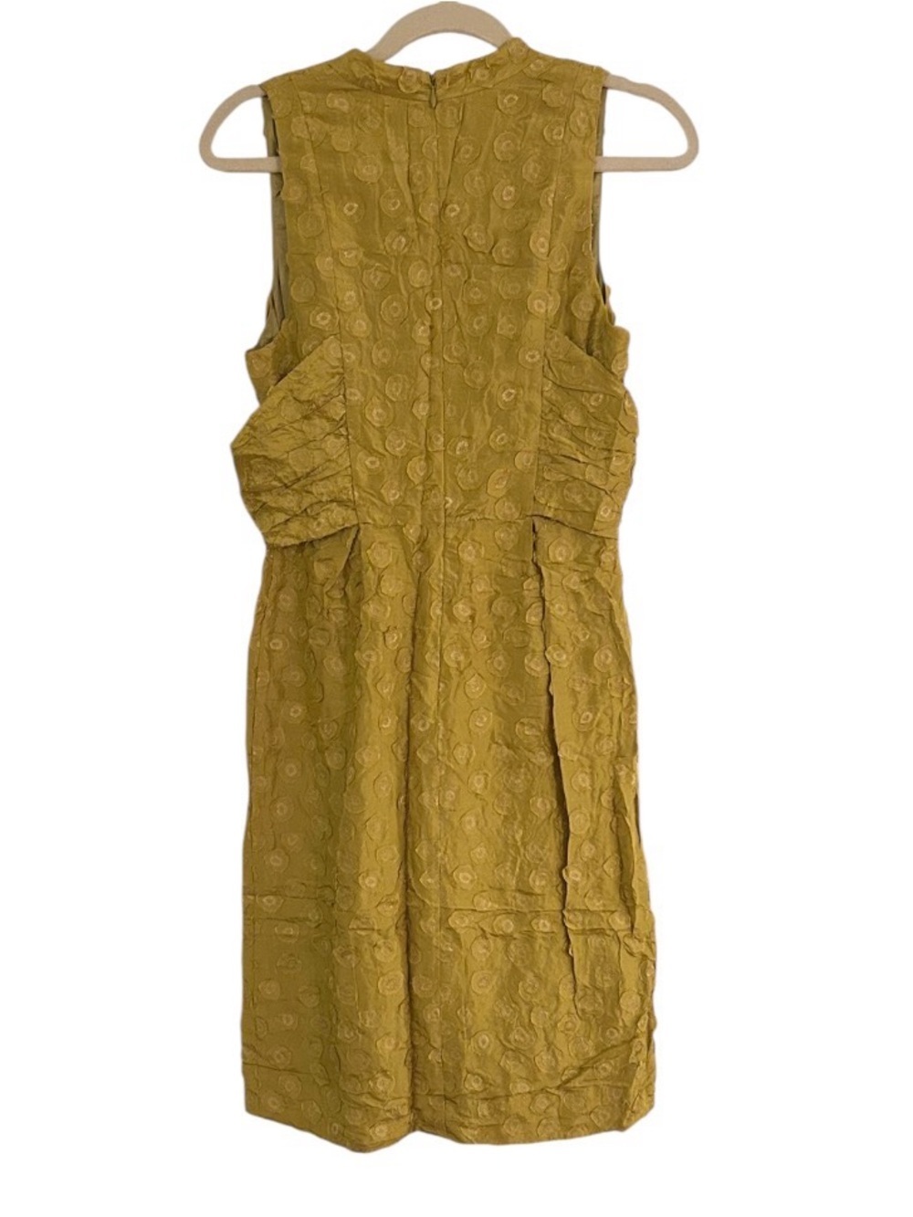 Anthropologie BHLDN Quillaree Silk Yellow Gold Tethered Dots Dress Size 4 $300 - Picture 4 of 8